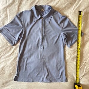 Arket silky quarter zip collared tee size 34/ S